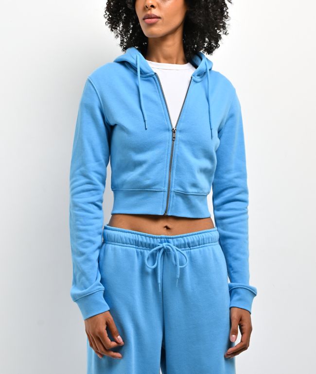 ITA Nova Blue Crop Zip Hoodie - ITA