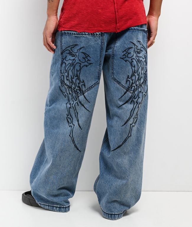 Affliction Wings Medium Wash Wide Leg Jeans - Affliction