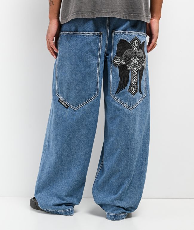 Affliction Seeker Medium Wash Ultra Wide Jeans - Affliction