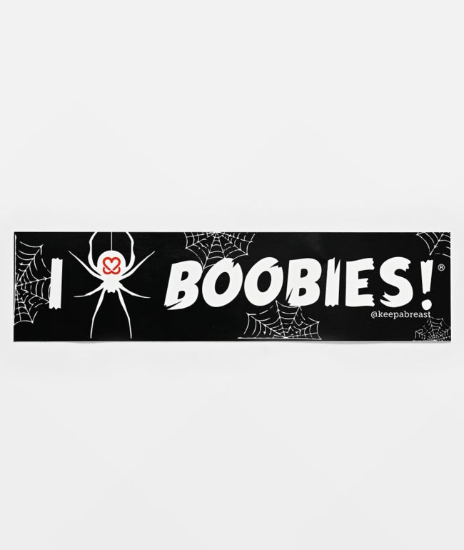 Keep A Breast Foundation I Heart Boobies Vampire White Sticker - Keep A Breast Foundation