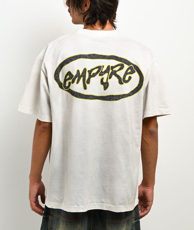 Empyre Skate Logo Dirty Wash White T-Shirt - Empyre