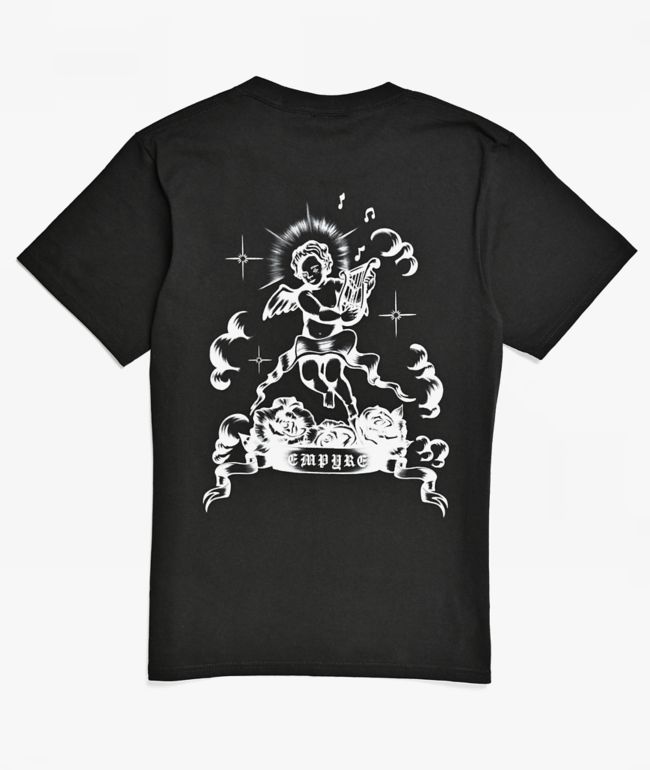 Empyre Kids Rose Cherub Black T-Shirt - Empyre