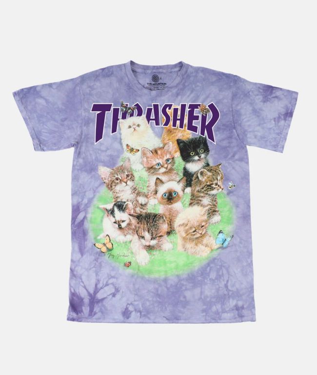 Thrasher x The Mountain Kittens Purple Tie Dye T-Shirt - Thrasher