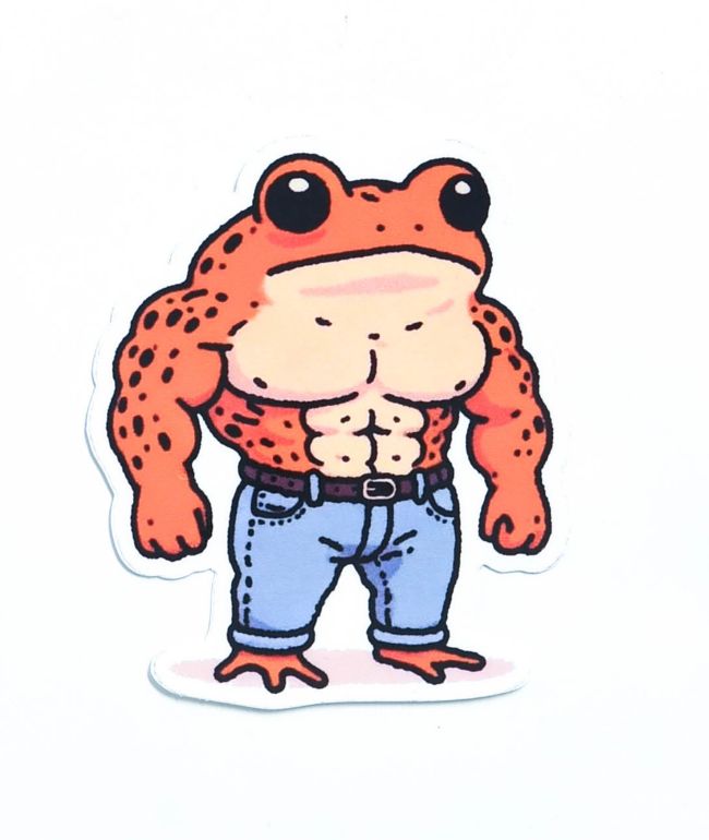 Strike Gently Buff Frog Sticker - Strike Gently
