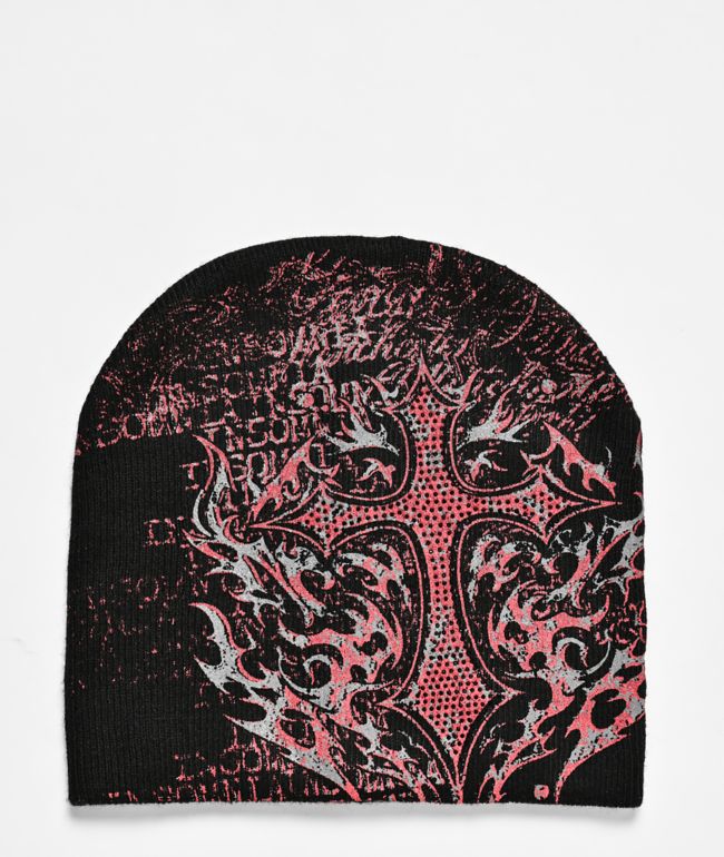 Insomnia Visuals Blast Rhinestone Black Skully Beanie - Insomnia Visuals