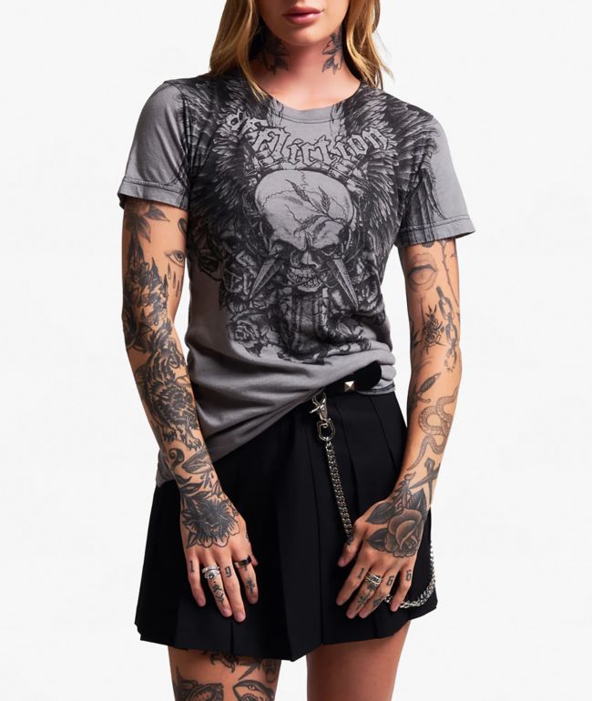 Affliction Crossed Over Grey T-Shirt - Affliction