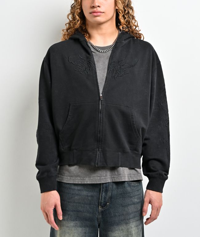 Insomnia Visuals Tonal Black Zip Hoodie - Insomnia Visuals