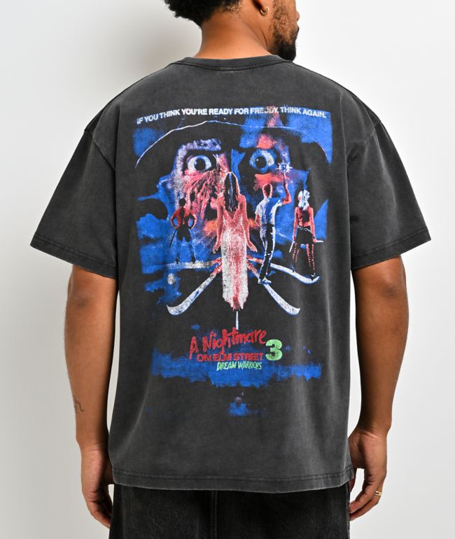 A Nightmare on Elm Street Again Black Wash T-Shirt - 