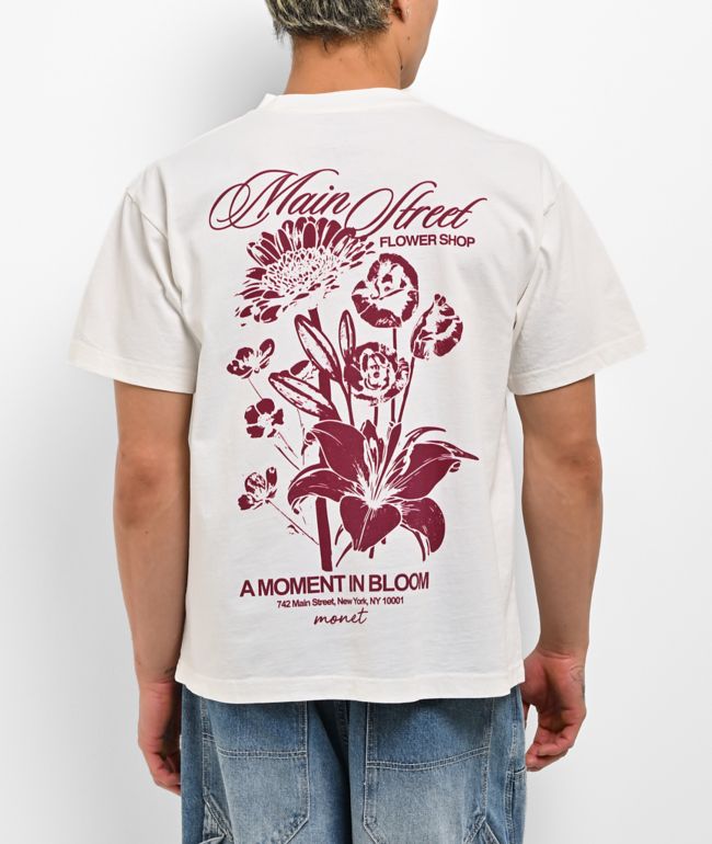 Monet Skateboards Flowershop Off White T-Shirt - Monet Skateboards
