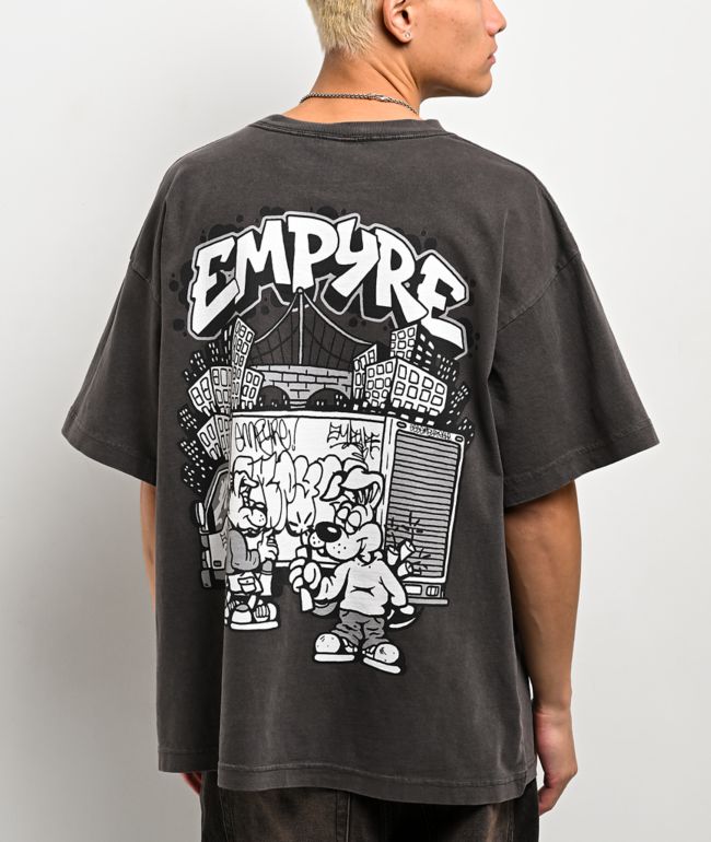 Empyre Trouble Maker Grey Wash T-Shirt - Empyre