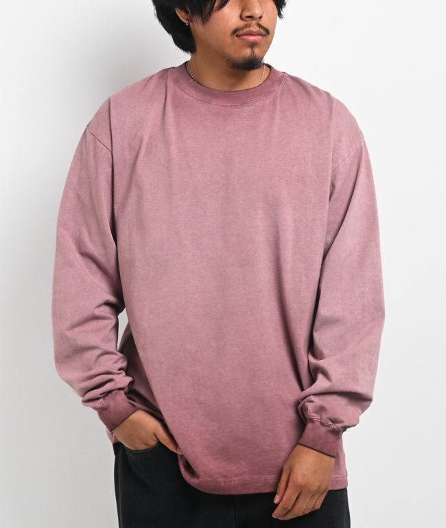 ITA Blush Red Oil Wash Long Sleeve T-Shirt - ITA