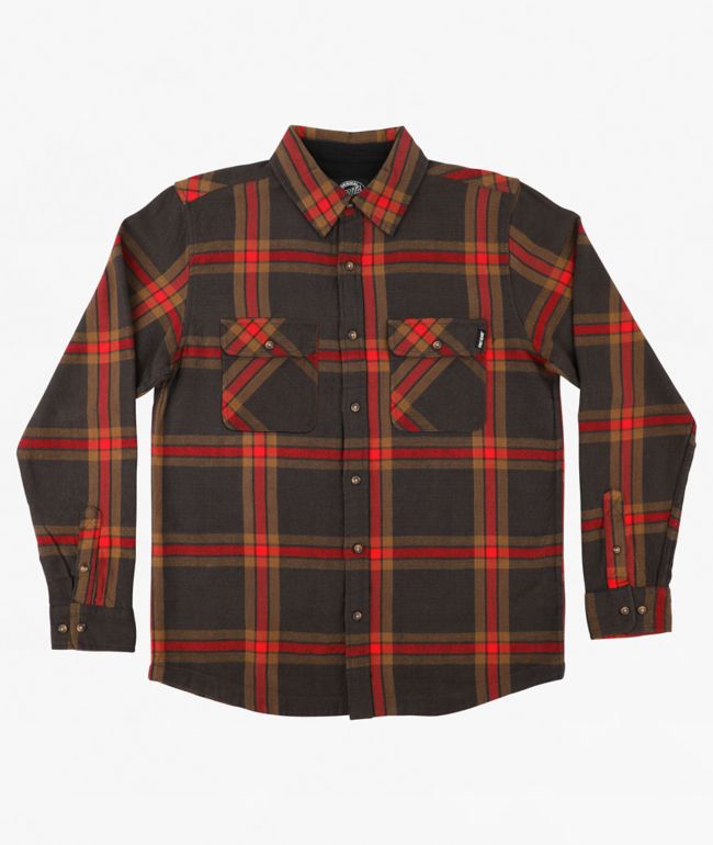 Santa Cruz Classic Brown & Red Flannel Shirt - Santa Cruz Skate