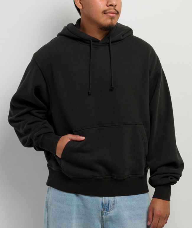 ITA Fractal Black Wash Crop Hoodie - ITA
