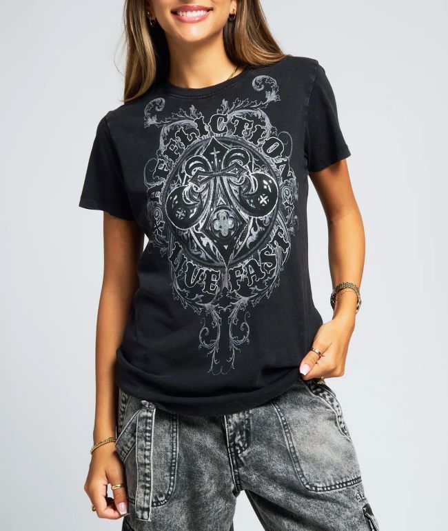 Affliction Royale Black Wash Cutout T-Shirt - Affliction