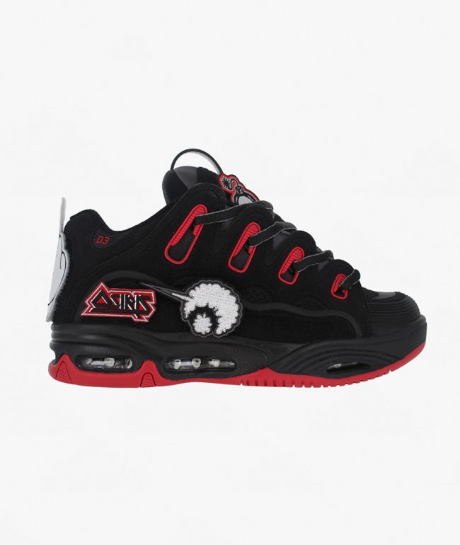 Osiris D3 2001 Black & Red Skate Shoes - Osiris