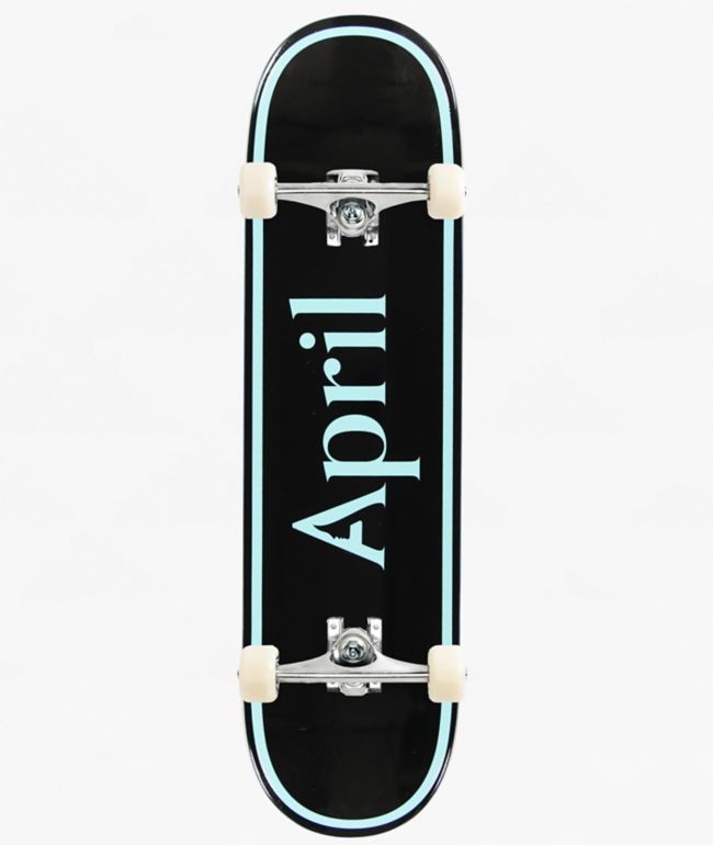 April OG Logo Blue & Black 8.38" Assembled Skateboard Complete - April Skateboards