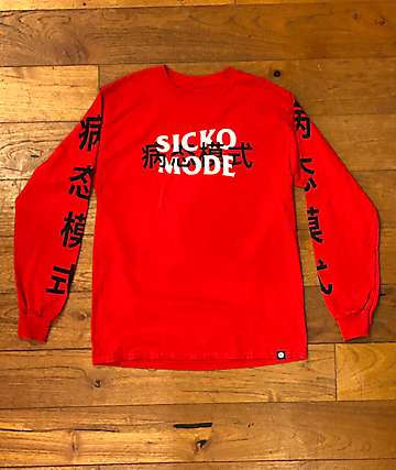 Artist Collective Sicko Stamp Red, White & Black Long Sleeve T-Shirt