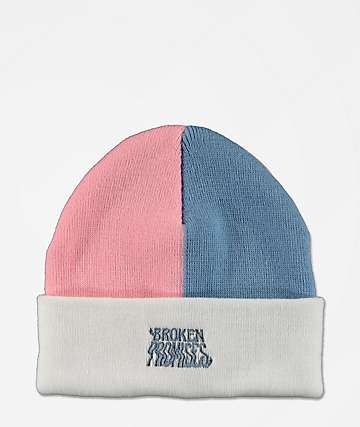 Broken Promises Colorblock Sorcerer White, Pink & Blue Beanie