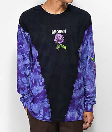 Broken Promises Thornless Black Tie Dye Long Sleeve T-Shirt