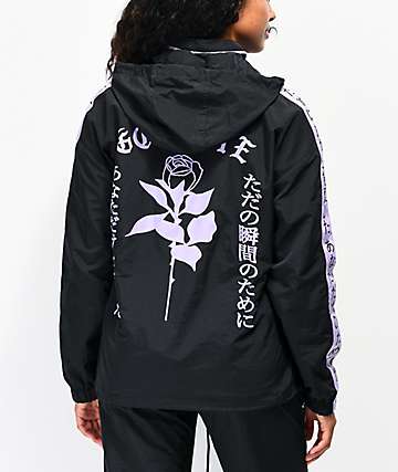 By Samii Ryan Kanji Lust Black Anorak Windbreaker Jacket