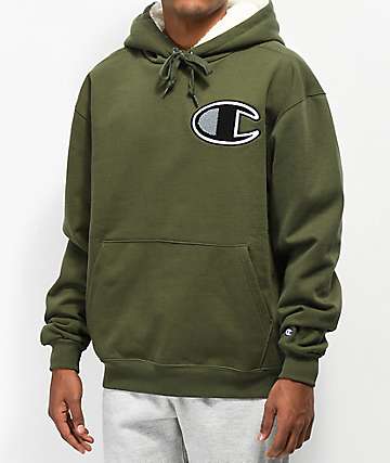 champion hoodie hiker green