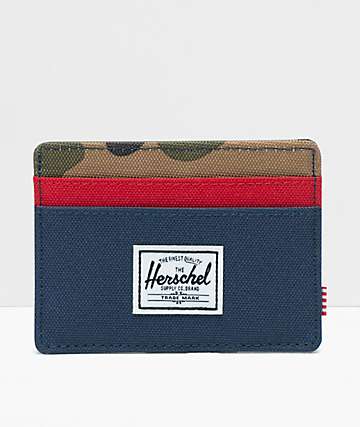 Herschel Supply Co. Charlie Navy, Red & Camo Cardholder Wallet