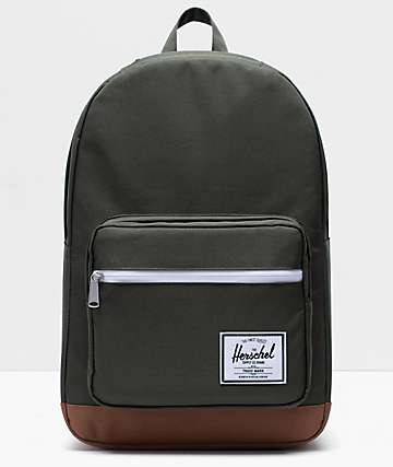Herschel Supply Co. Pop Quiz Dark Olive & Saddle Brown Backpack