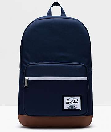 Herschel Supply Co. Pop Quiz Peacoat & Saddle Brown Backpack