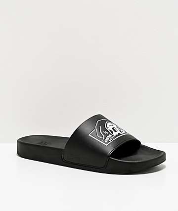 plain black nike slides