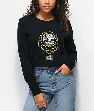 Lurking Class by Sketchy Tank Rose Thorn Black Long Sleeve T-Shirt