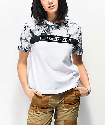 Lurking Class by Sketchy Tank White & Black Colorblock T-Shirt