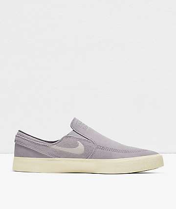 Nike SB Janoski RM Grey & White Slip-On Skate Shoes