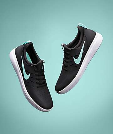 Nike SB Nyjah Free Black, Tropical Twist & White Skate Shoes
