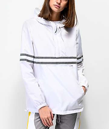 Ninth Hall Milas White & Reflective Striped Anorak Jacket