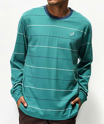 Primitive Wrigley Green, Navy & White Stripe Long Sleeve T-Shirt