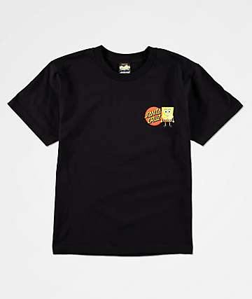 Santa Cruz x SpongeBob SquarePants Boys Group Black T-Shirt