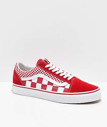 Vans Old Skool Mix Checker Chili Pepper & White Skate Shoe