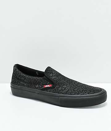 Vans x Sketchy Tank Slip-On Pro Reflective Black Skate Shoes