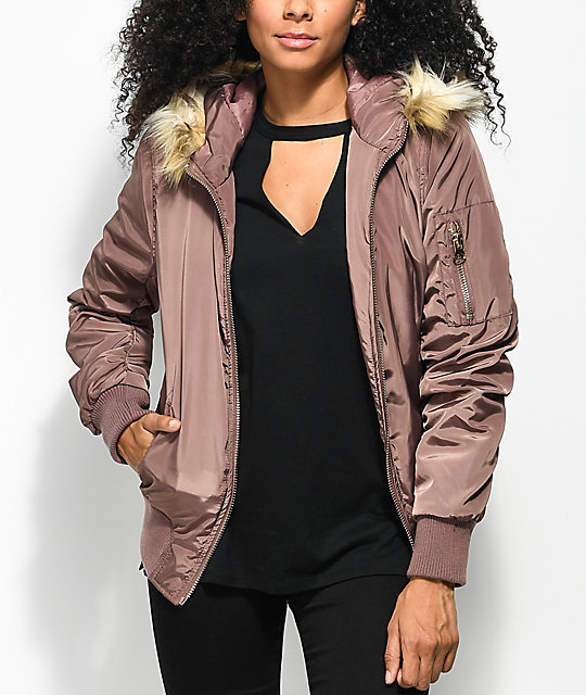 bomber jacket womens with fur hood