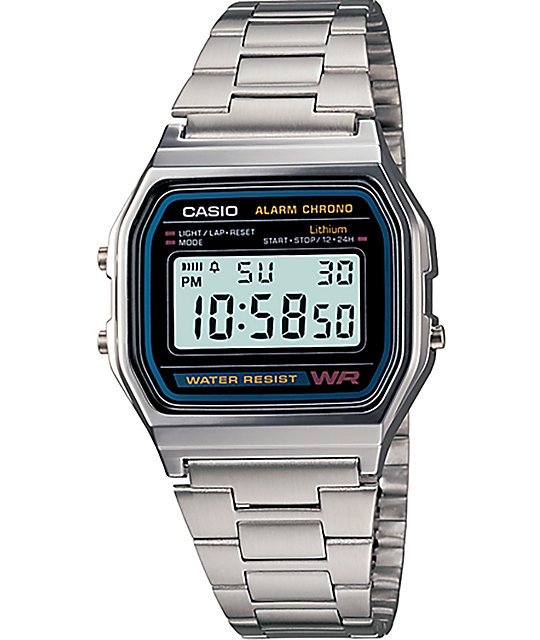 casio vintage silver digital watch