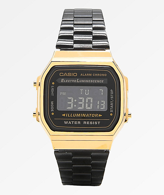 casio black and gold vintage watch