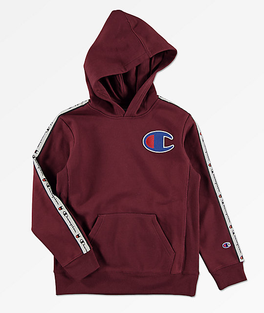 champion logo patch hoodie