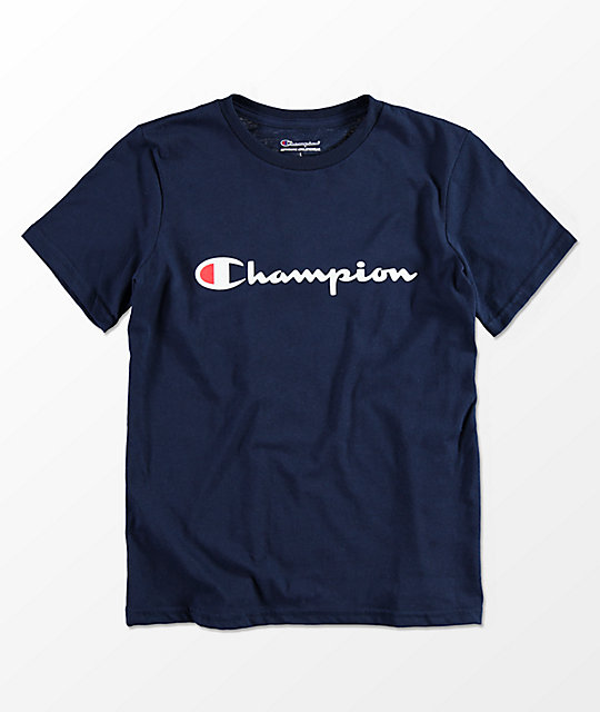 champion navy blue t shirt