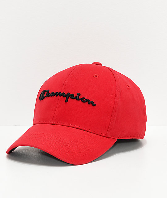 Classic Twill Red Strapback Hat 