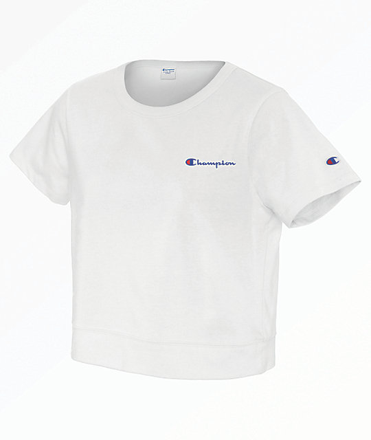 Champion Cropped White T-Shirt | Zumiez.ca