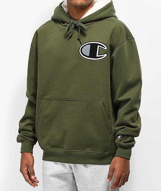 green champion hoodie zumiez