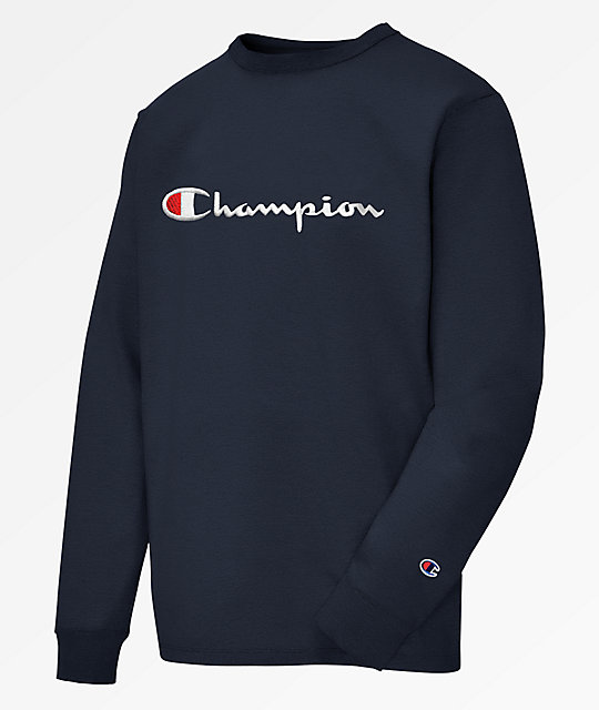 navy blue champion t shirt