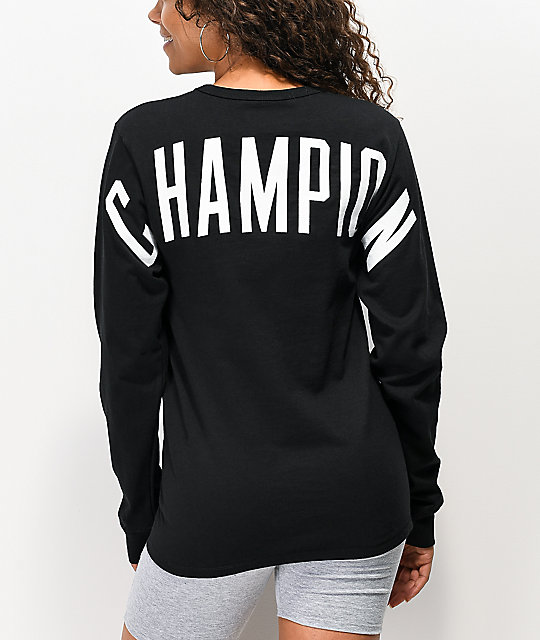 champion black long sleeve shirt