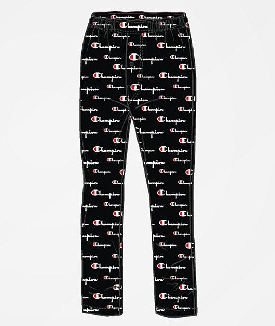 Champion Jersey Print Black Sleep Pants 