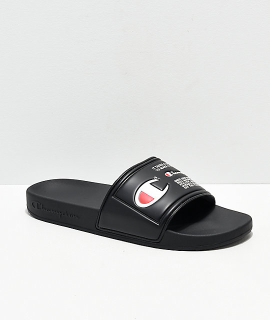 IPO Jock Black Slide Sandals 